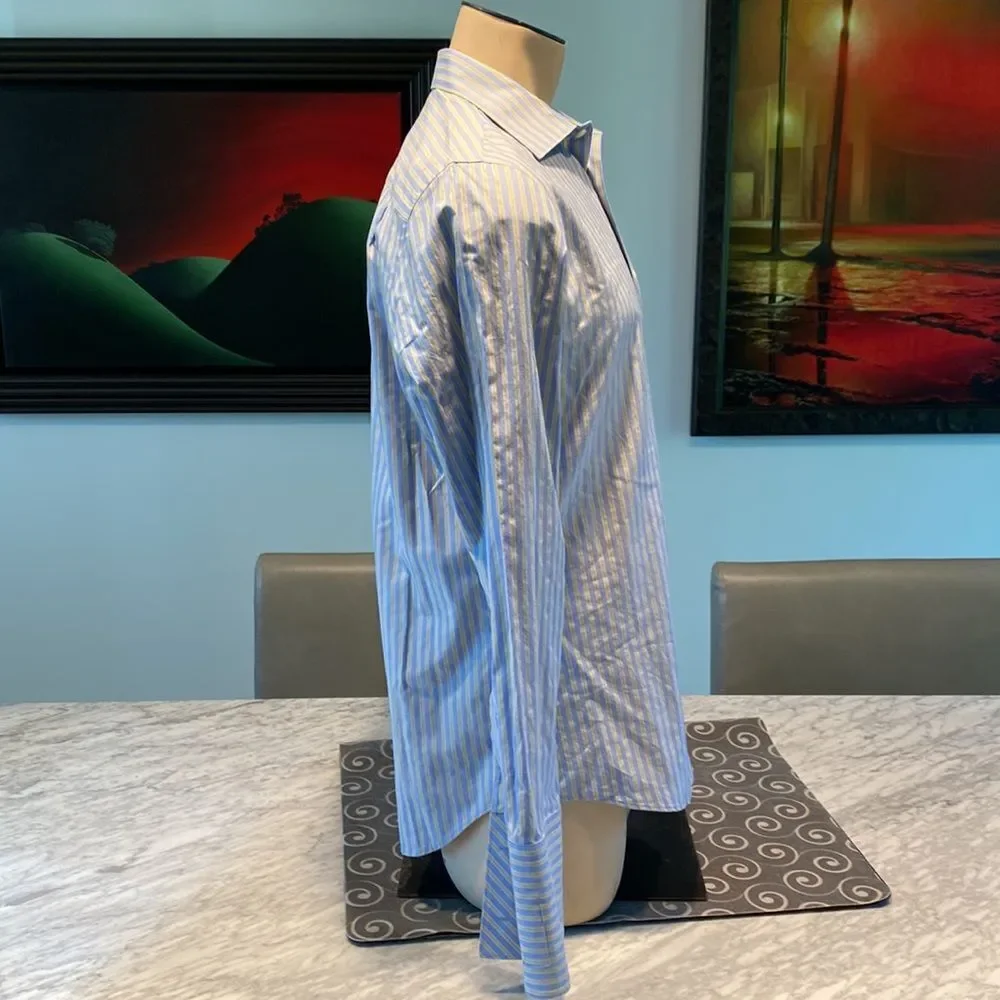 Banana Republic Fitted 15-15.5 Medium Button Down Dress Shirt Stripes